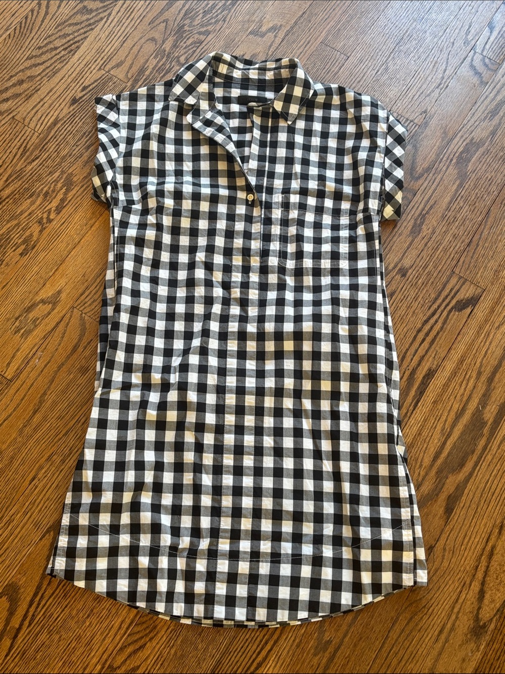 J. Crew Black and White Gingham Shift Dress